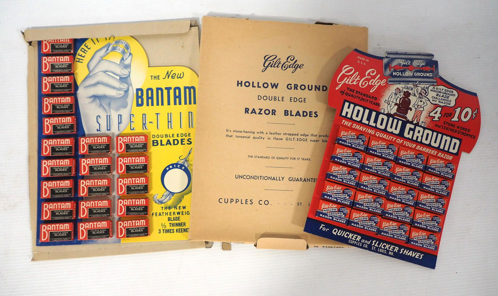Bantam and Gilt Edge cardboard razor display (1 of 2)