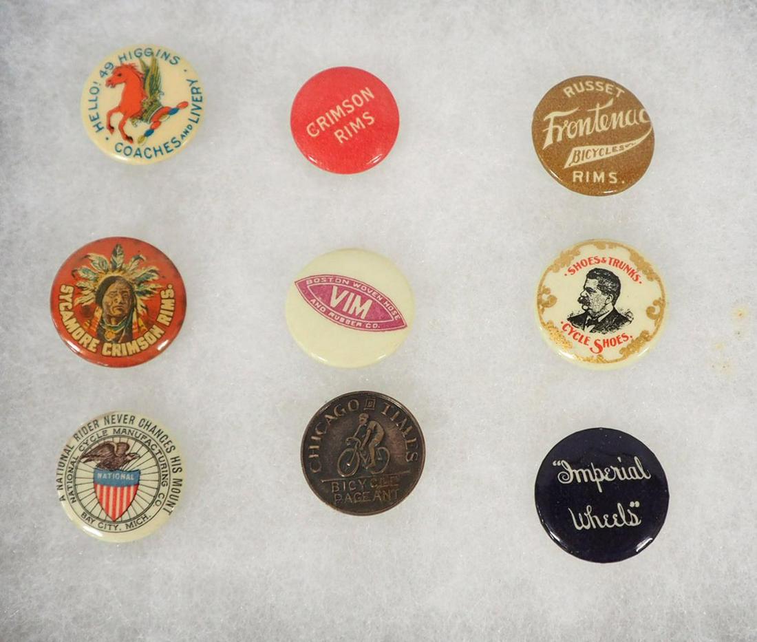 (6) Bicycle advertising collar studs & (3) pins (1 of 2)