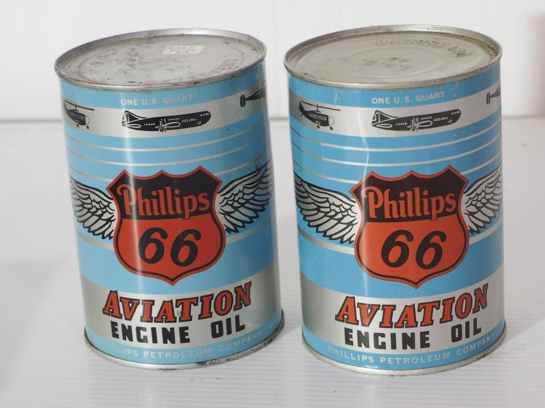 (2) Phillips 66 Aviation Engine Oil cans (1 of 2)