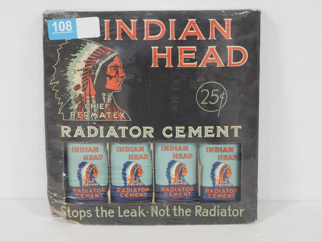 RARE Indian Head Radiator Cement display (1 of 3)
