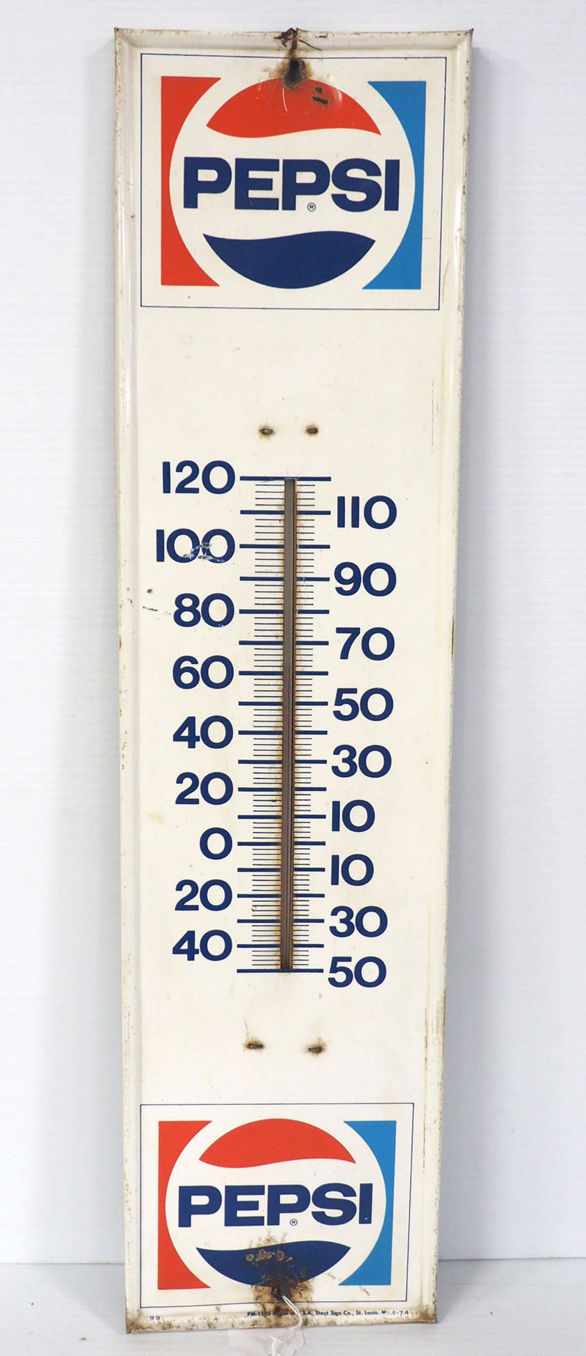 Pepsi thermometer: 7"x28" SST Pepsi thermometer- Good