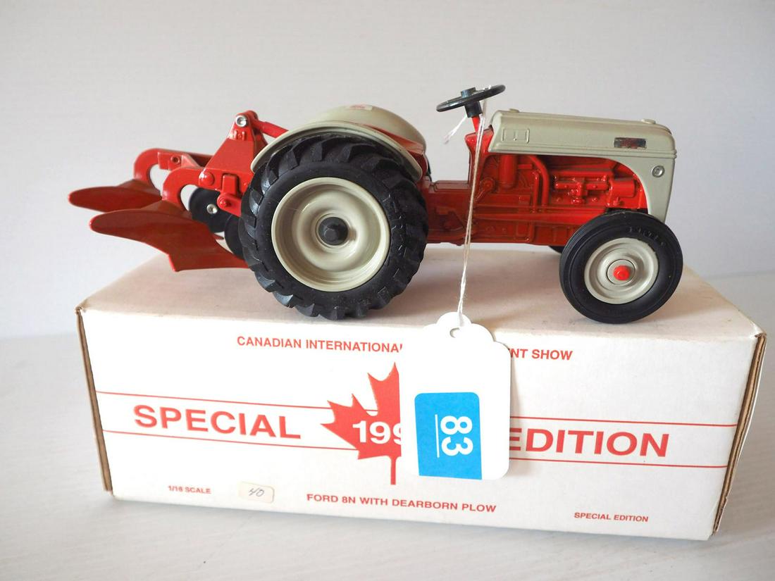 Ford 8N tractor with Deerborn plow: Ertl Ford 8N tractor with Deerborn plow, 1995 Canadian Farm Show- NIB