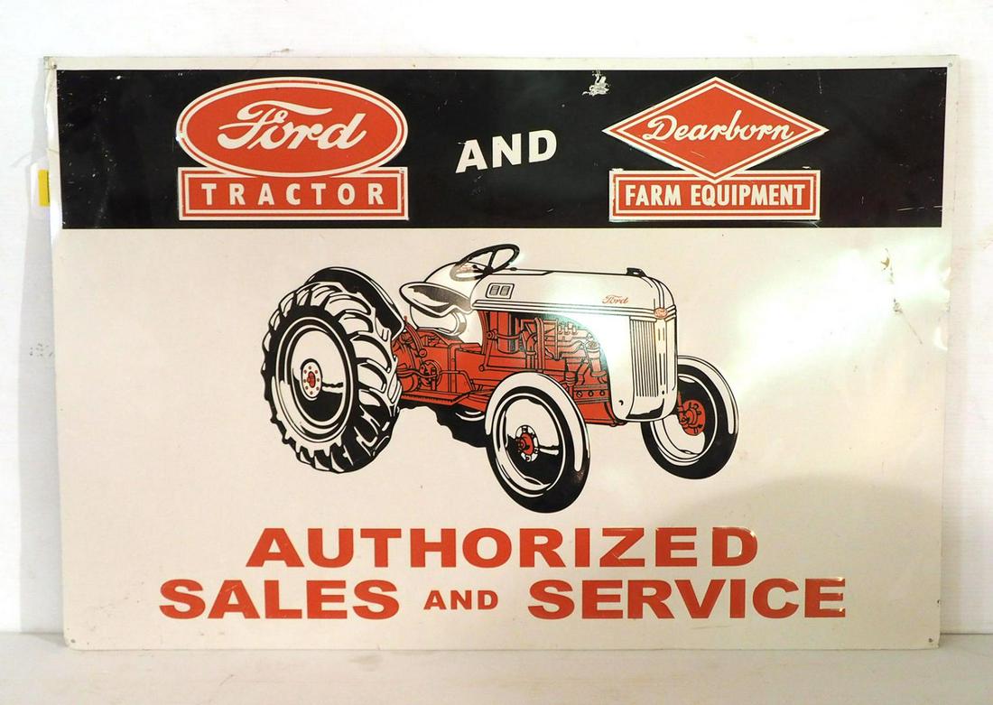 Ford Tractor-Dearborn Farm Equipment sign: 36"x24" SST Ford Tractor and Dearborn Farm Equipment Sales and Service sign- Good