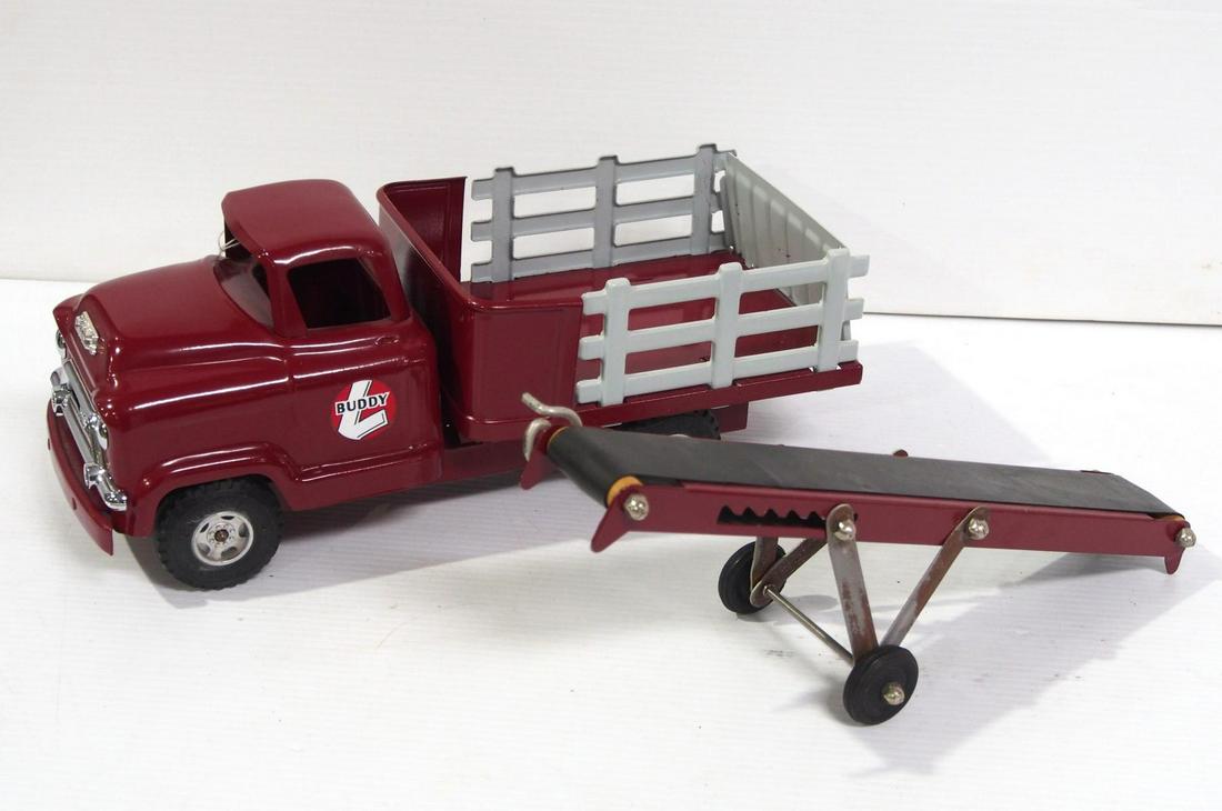 Buddy L Stake Bed Truck with Conveyer Trailer (1 of 3)