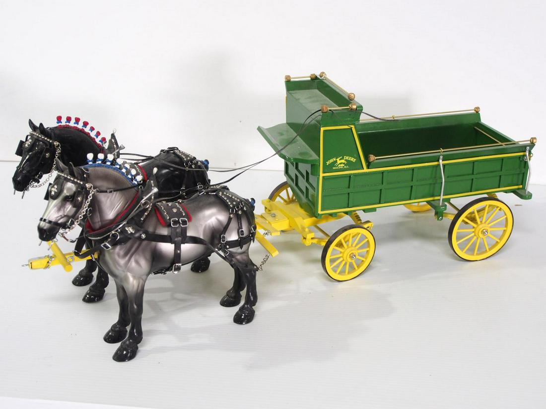 Pair of Percheron horses & John Deere wagon (1 of 4)