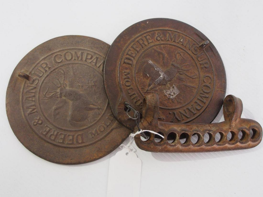 Set of Deere & Mansur Co. cast iron planter lids (1 of 1)