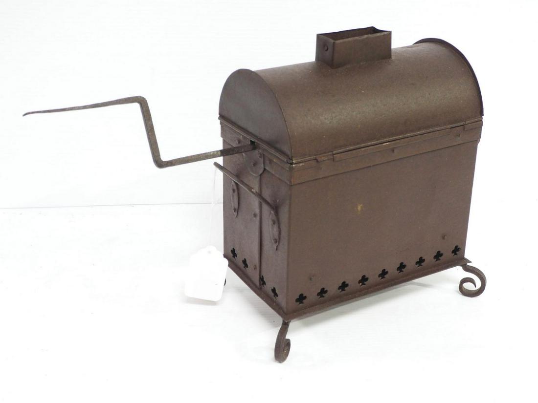 Early hand-crank coffee roaster: Early hand-crank coffee roaster