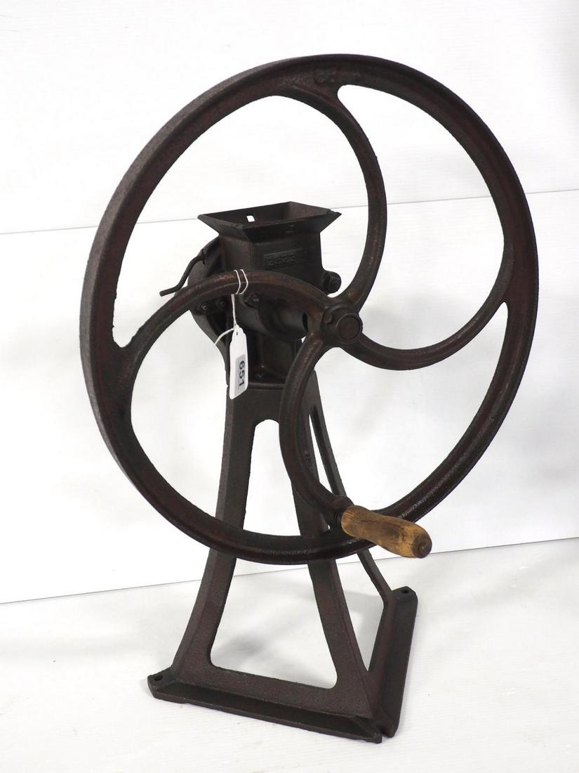 Stover corn mill grinder: Stover cast iron hand-crank corn mill grinder