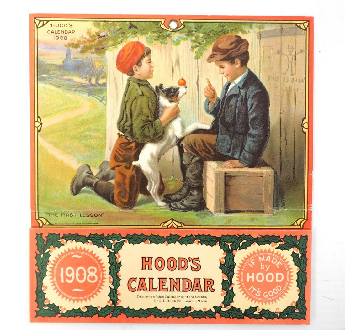 Early 1908 Hood's Sarsaparilla calendar (1 of 2)