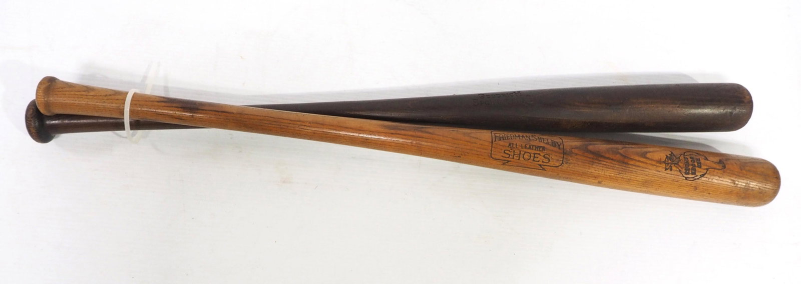 (2) Wooden advertising bats: Red Goose Shoes wooden advertising bat & Goodrich Shoes wooden advertising bat