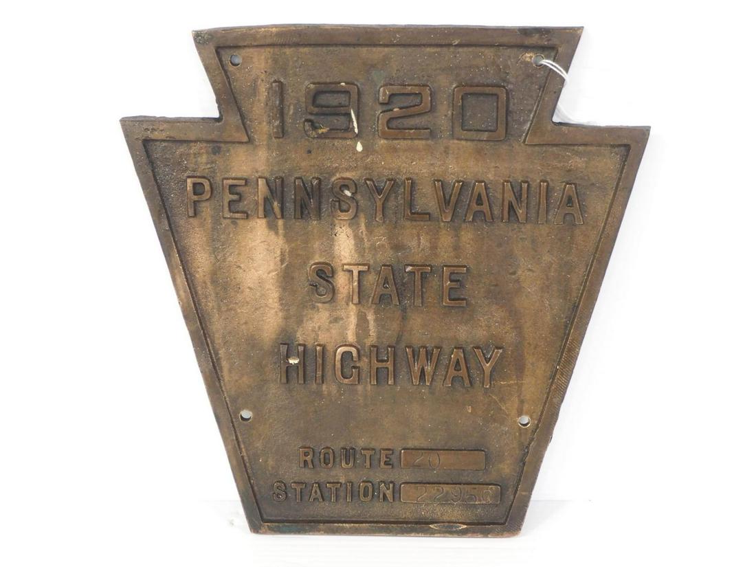 1920 Pennsylvania State Hwy sign (1 of 3)