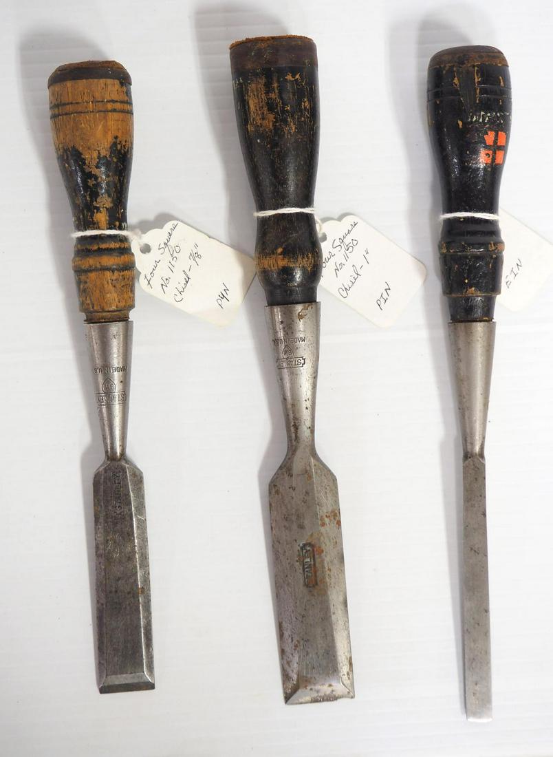 (3) Stanley Four Square Chisels (1 of 2)