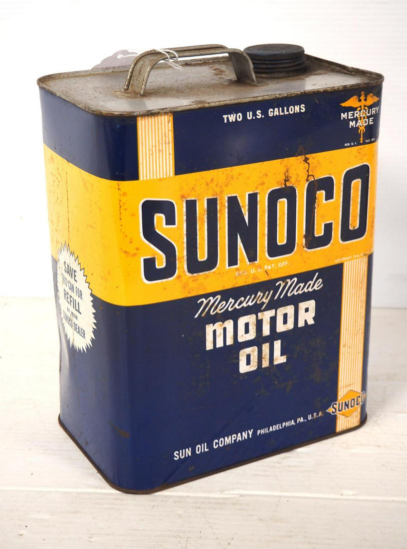 2 gallon Sunoco oil container: 2 gallon Sunoco oil container -Good