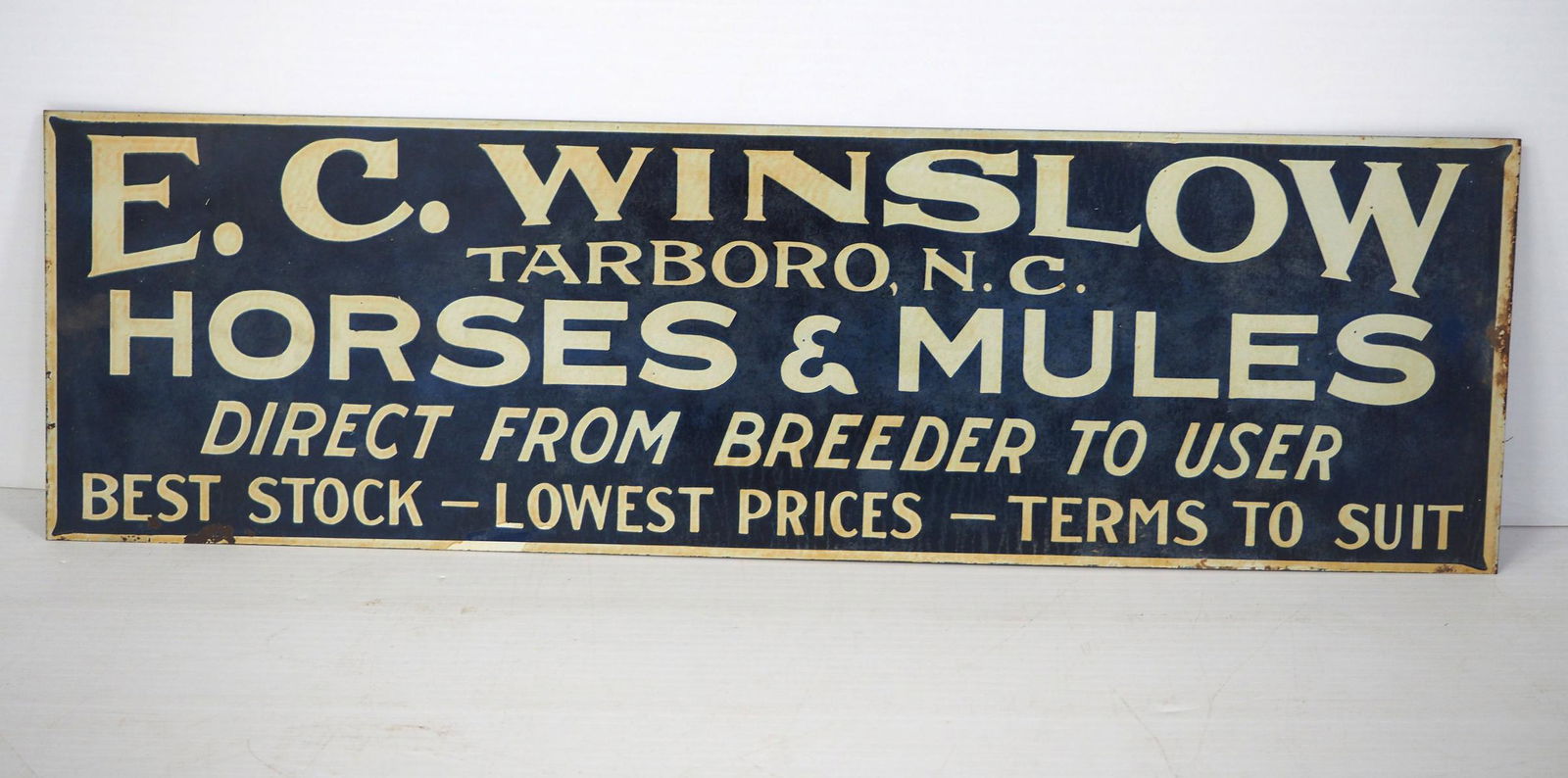 E.C. Winslow Horses & Mules sign (1 of 2)