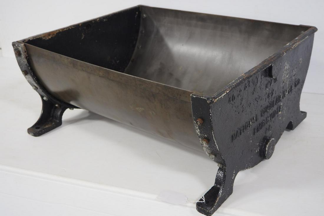 Cast iron & metal hog trough: Cast iron & metal hog trough by National Tubular Axle Co. -BUYER MUST ARRANGE SHIPPING