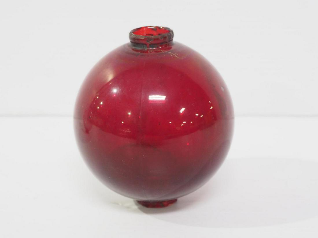 Red smooth lightning rod ball (1 of 2)