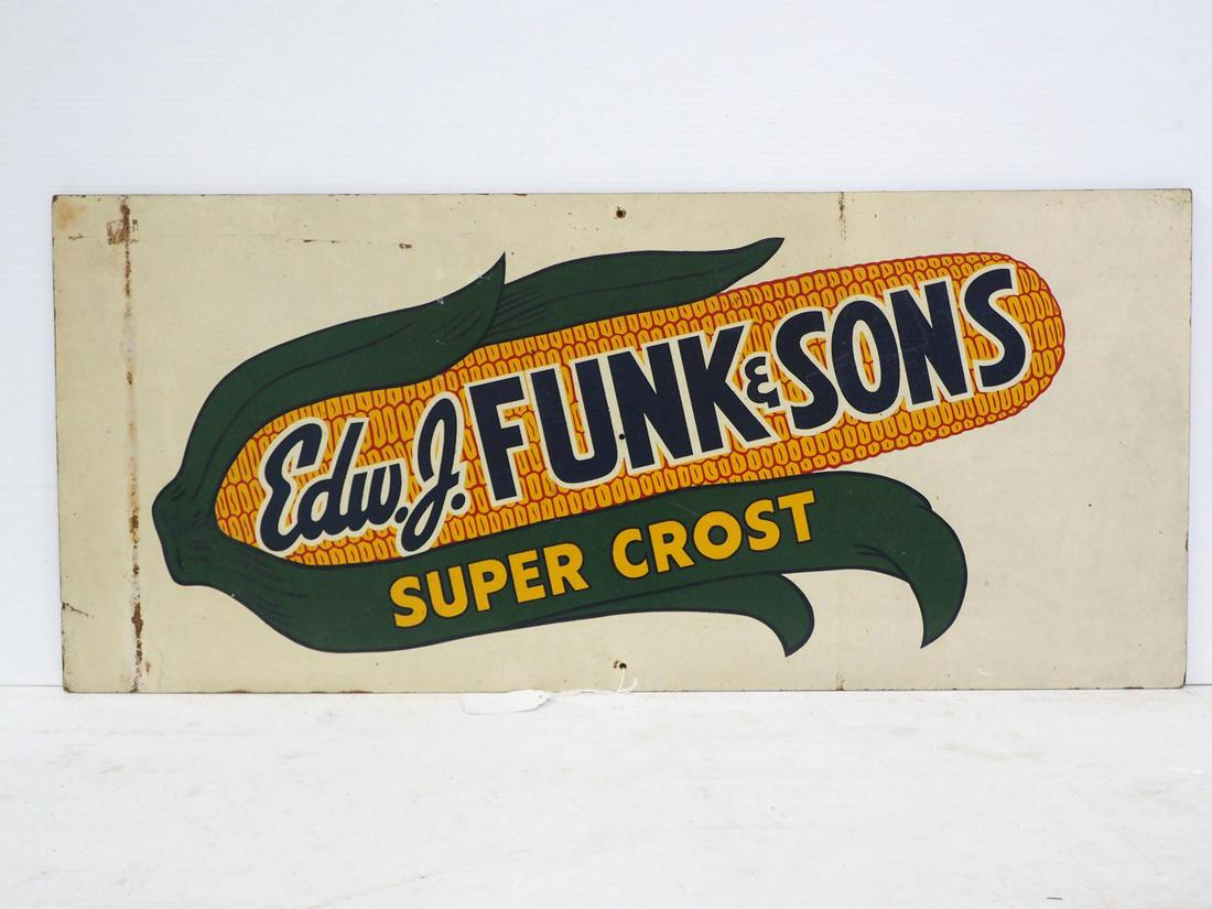 Edw. J. Funk & Sons Super Crost sign: 36"x10" SSM Edw. J. Funk & Sons Super Crost sign -Good