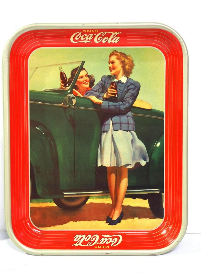 1942 Coca Cola tin serving tray (1 of 3)