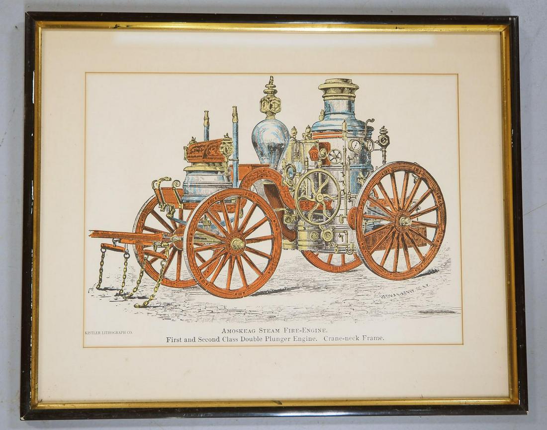 Amoskeag Steam Fire Engine lithograph (1 of 2)