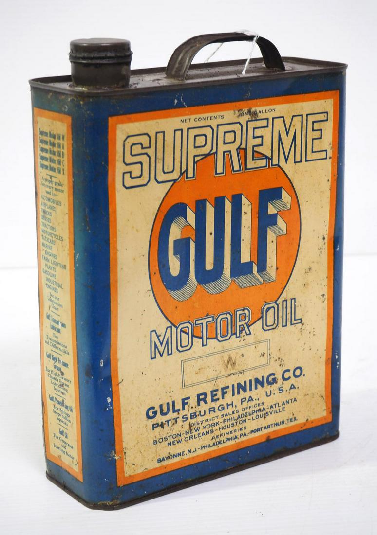 Gulf Supreme Motor Oil tin (1 of 2)