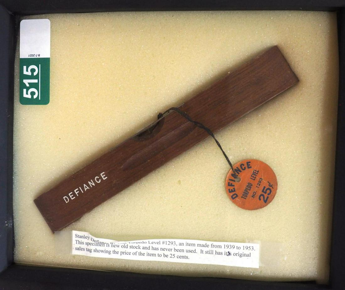 NOS Stanley Defiance No.1293 Walnut Torpedo Level (1 of 1)
