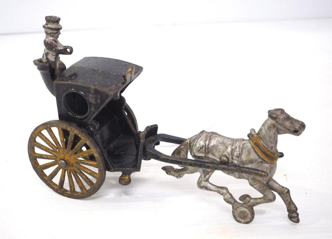 Pratt & Letchworth horse, carriage & driver: Pratt & Letchworth cast iron horse, carriage & driver -Good original