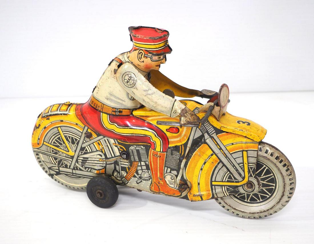 Marx tin wind-up Motorcycle & Rider (1 of 3)