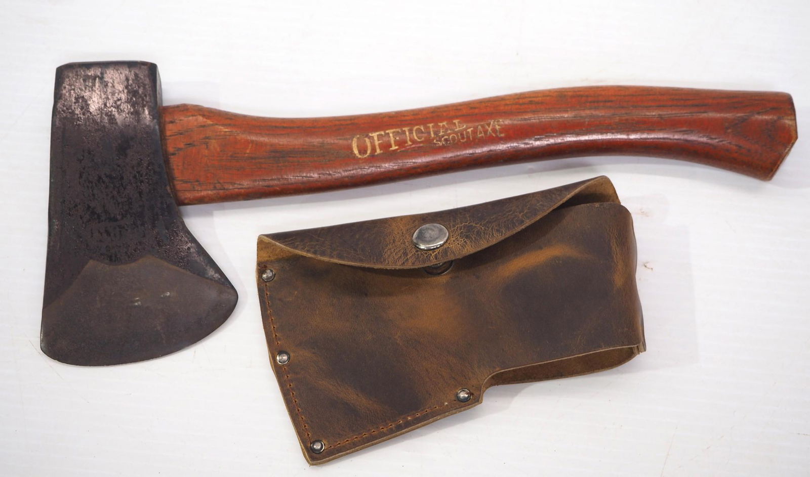 Official Boy Scout axe with leather sheath (1 of 3)