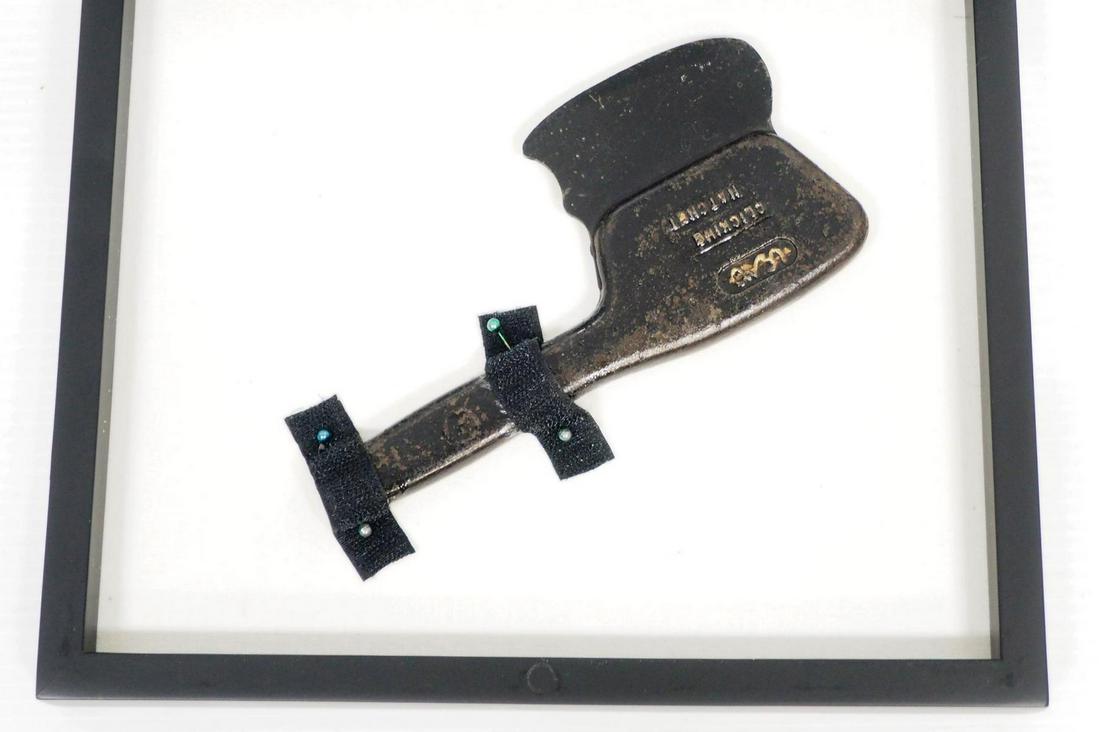 Cast iron Clicking Hatchet: Cast iron Clicking Hatchet, marked USMC