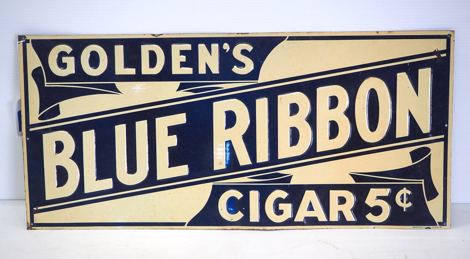 Goldens Blue Ribbon Cigars 5-cent sign (1 of 5)