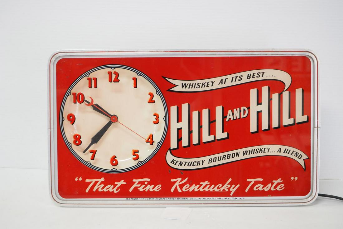 Lighted Hill and Hill Whiskey clock (1 of 5)