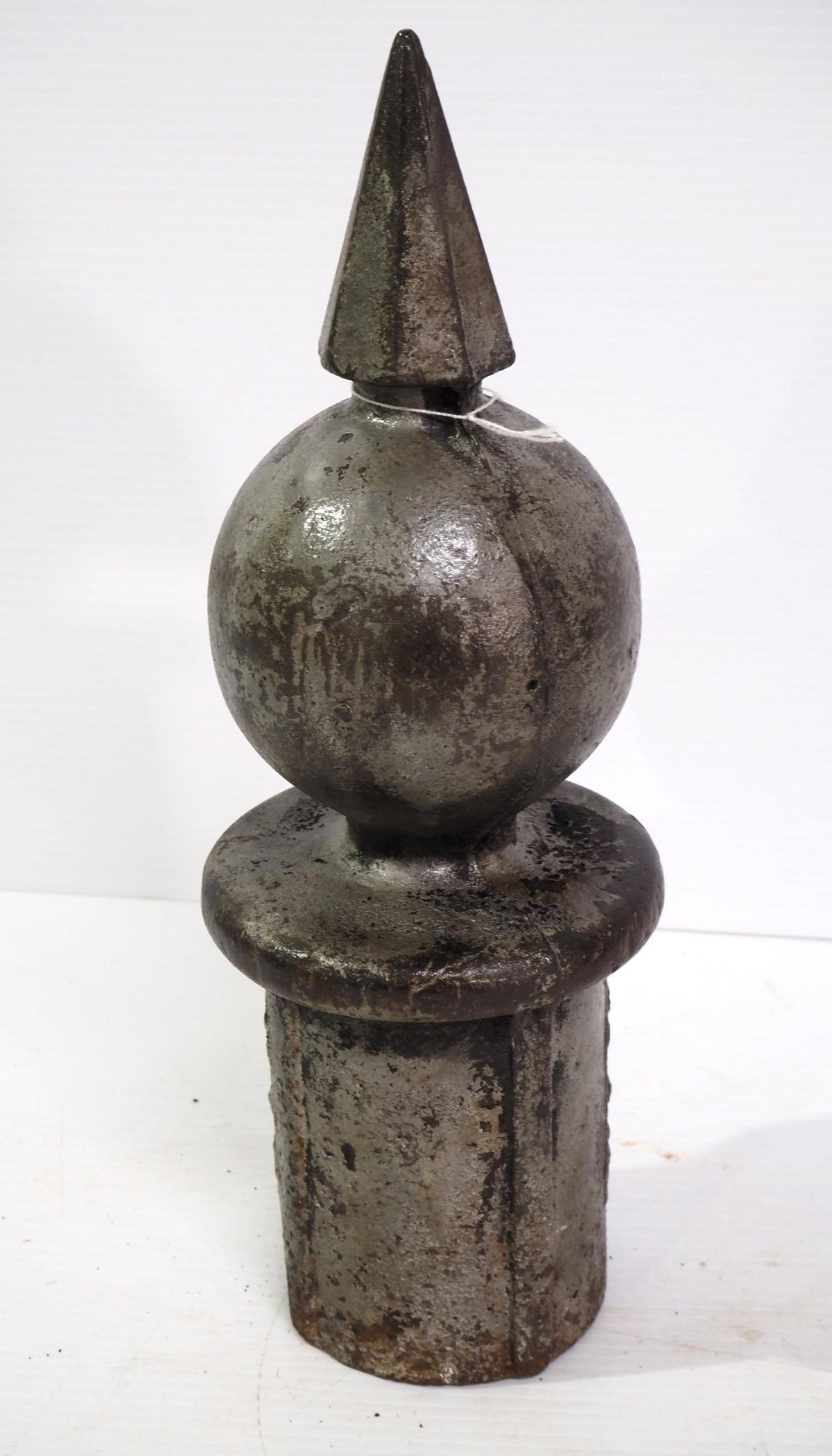 Fancy cast iron bell & spear post topper (1 of 3)