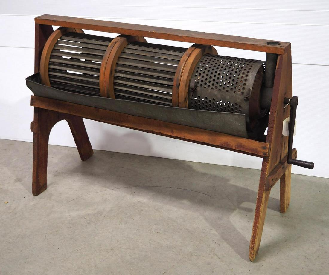 Floor model, hand-crank corn grader (1 of 3)