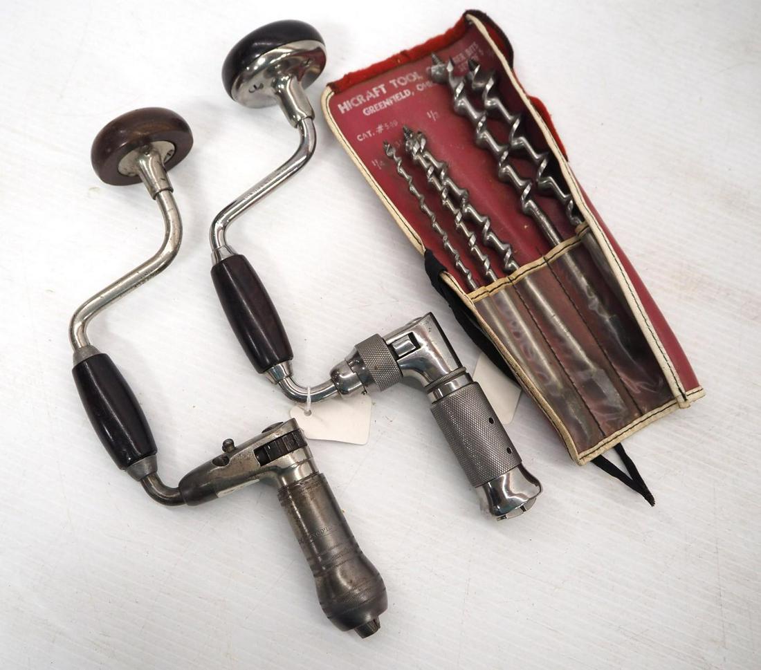 (2) Bit Braces & NOS Hicraft No.549 Auger Bits (1 of 1)