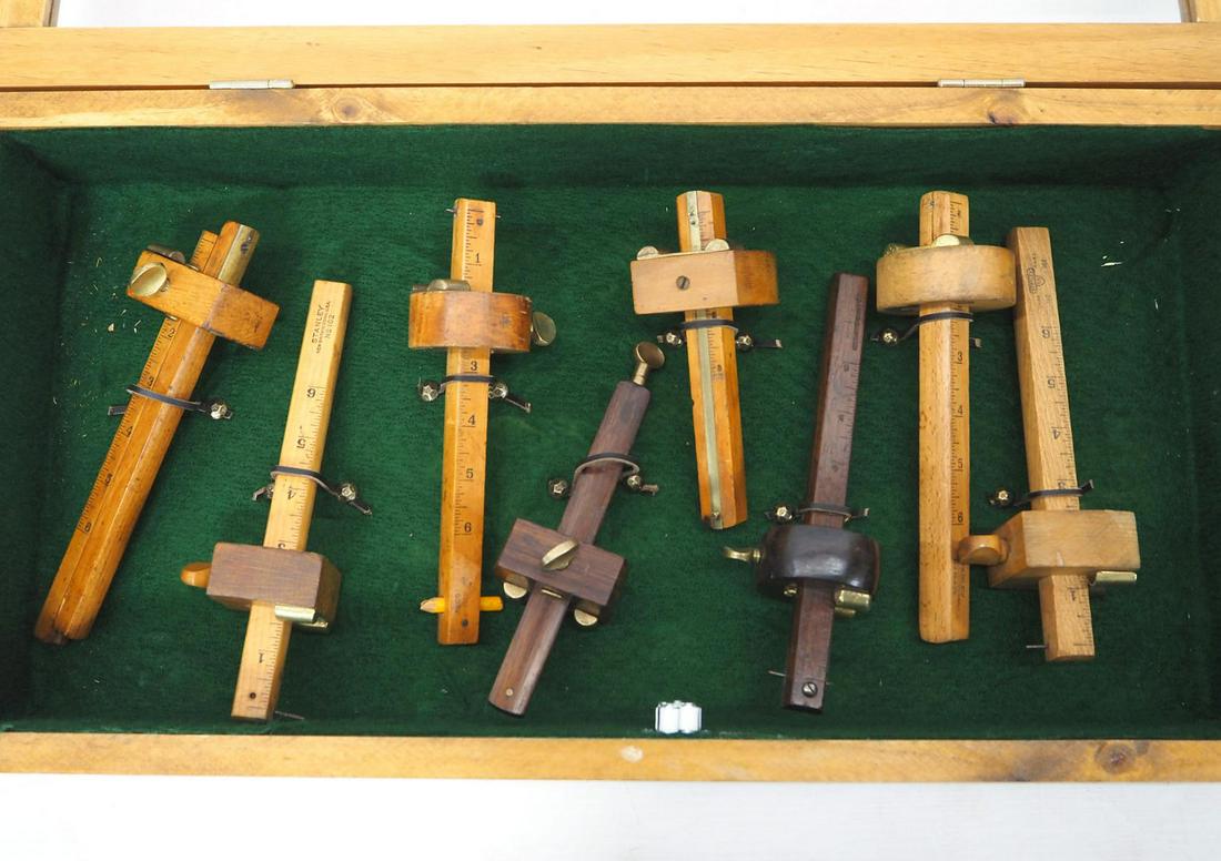 (8) Stanley Gauges in display case (1 of 4)