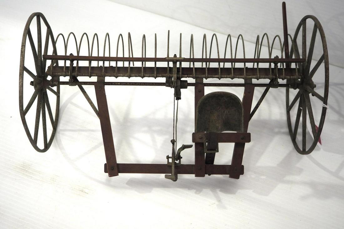 Salesman sample horse-drawn dump rake (1 of 4)