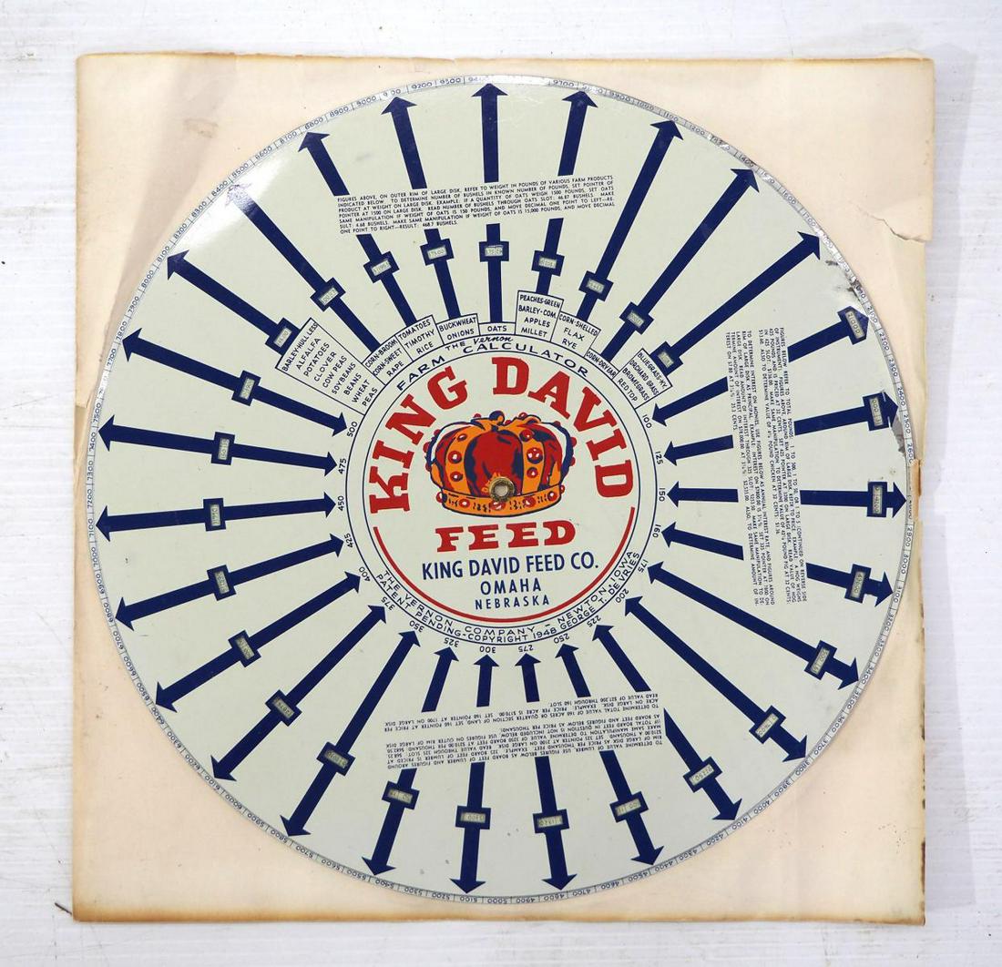 NOS King David 12"dia. Feed Calculator (1 of 2)