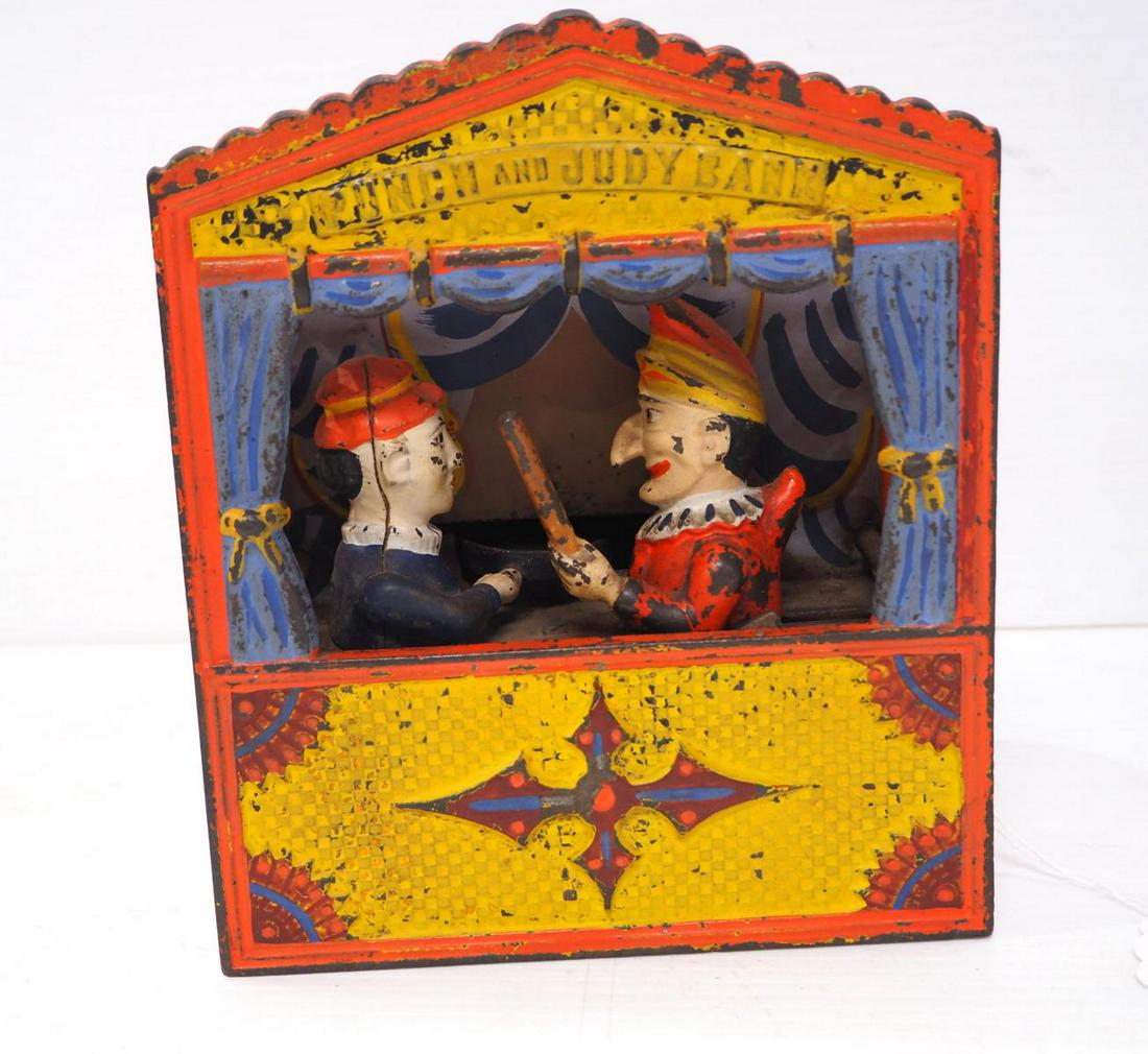 Cast iron Punch and Judy mechanical bank (1 of 2)