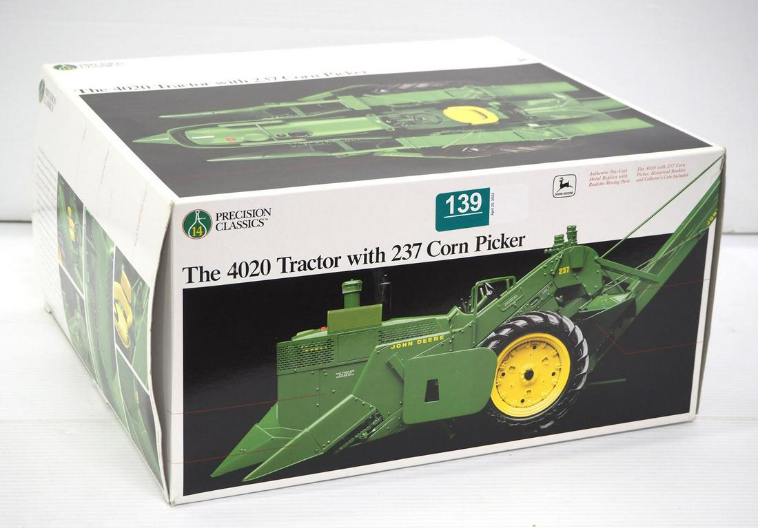 Ertl Precision John Deere 4020 with Corn Picker: 1/16 scale Ertl Precision Classics Key #14 John Deere 4020 with 237 Mounted Corn Picker -NIB