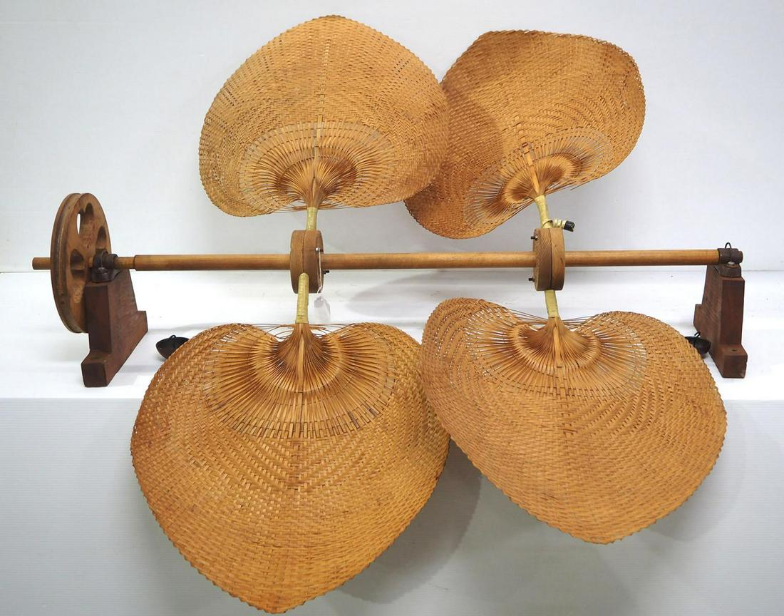 Wood & wicker pulley-driven fan (#0192) on May 27, 2022 | Chupp Wood & wicker pulley-driven fan (#0192) on May 27, 2022 | Chupp