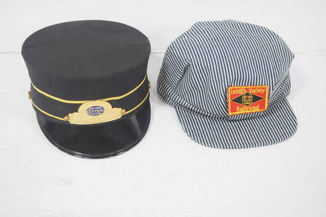 (2) Railroad hats: New York Central Conductor hat / Lehigh Valley Railroad hat