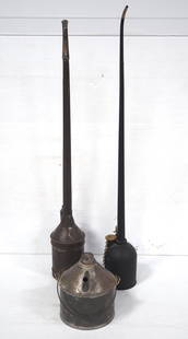 (3) Railroad oil cans: (3) Railroad oil cans, small one is marked NYC