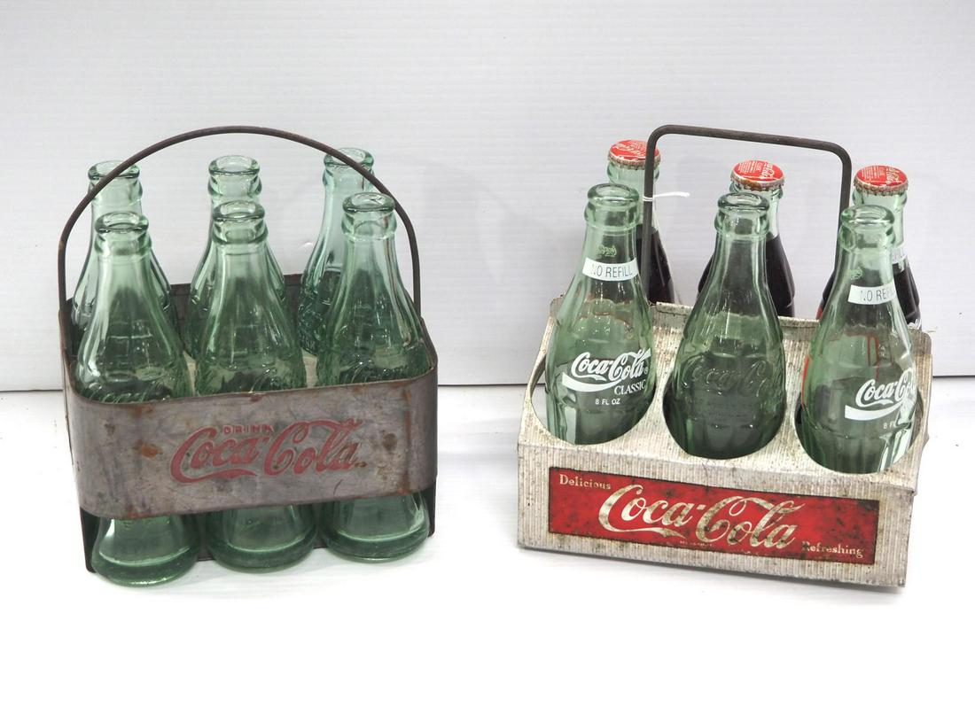 (2) Coca Cola metal bottle carriers (1 of 4)