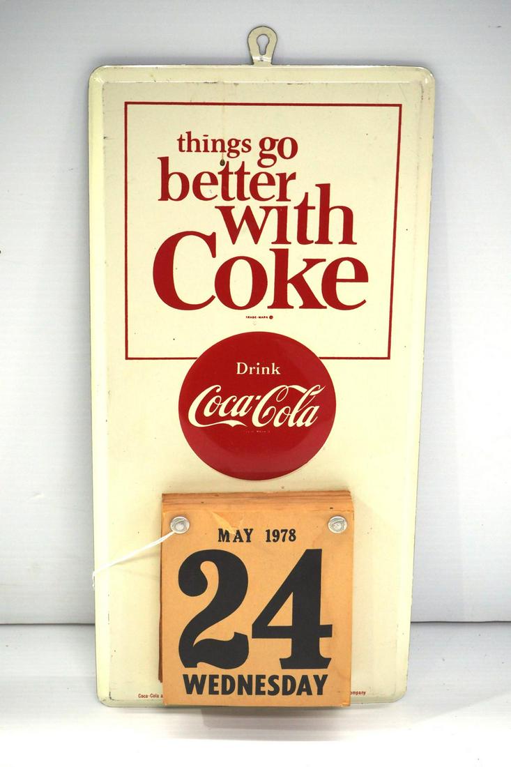 Coca Cola calendar sign (1 of 2)