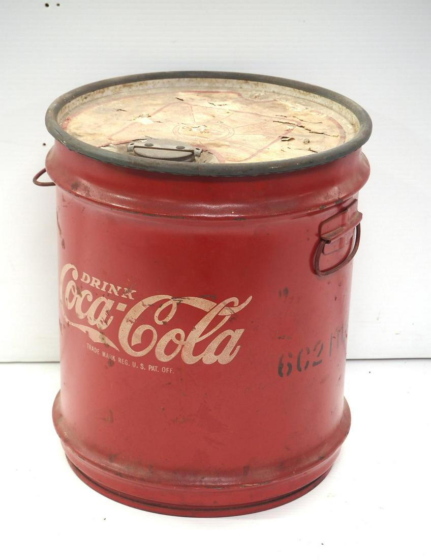 5 gallon tin Coca Cola pail (1 of 3)