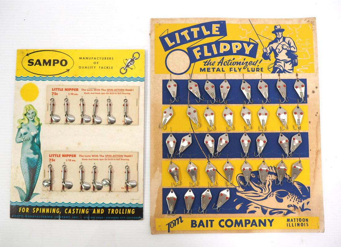 (2) Fishing lure displays with product (1 of 2)