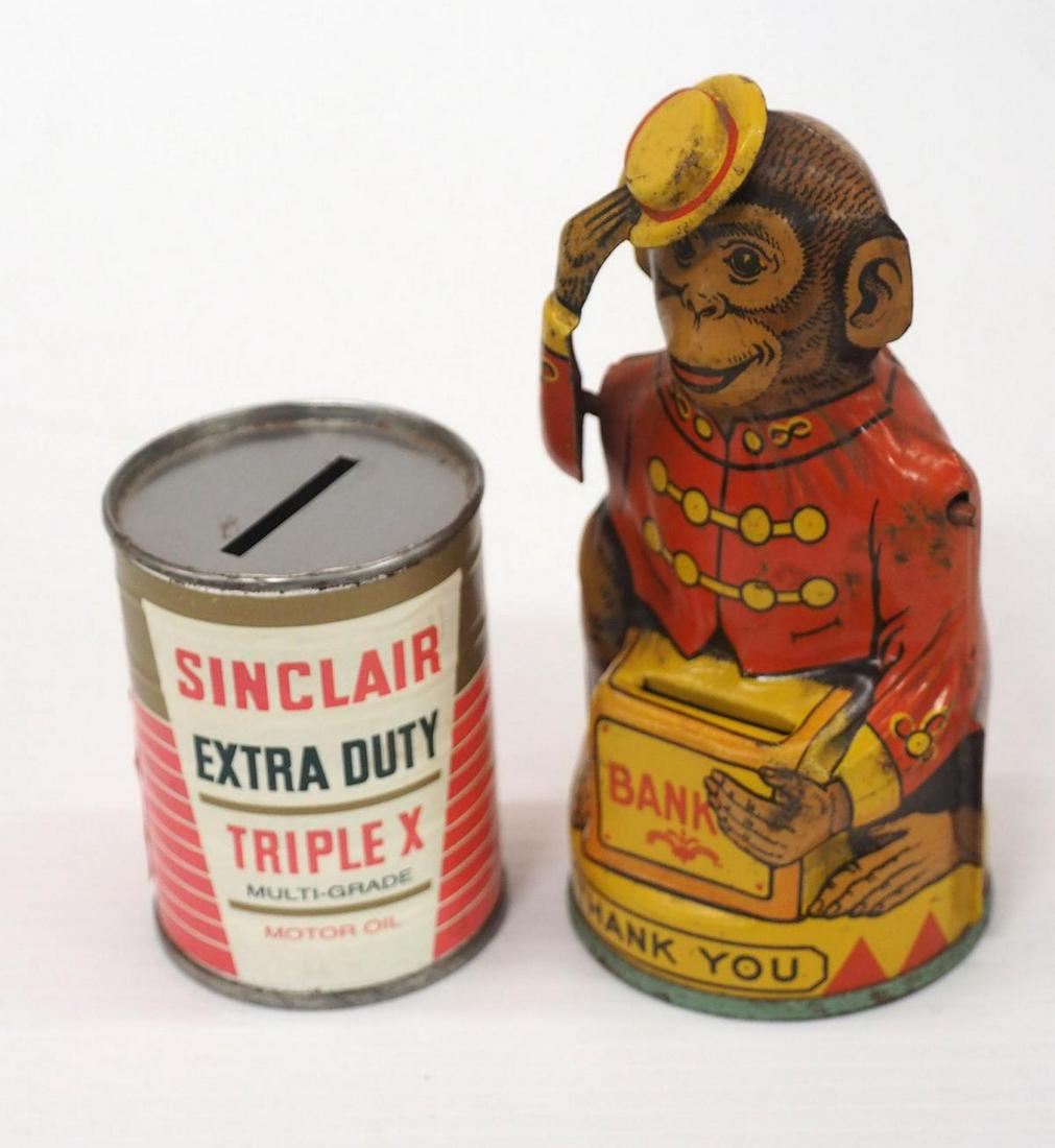 Chein Monkey Bank / Sinclair Oil Can Bank (1 of 3)