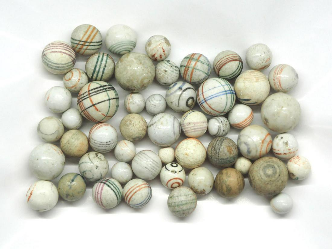 (50) Hand painted china marbles (1 of 6)