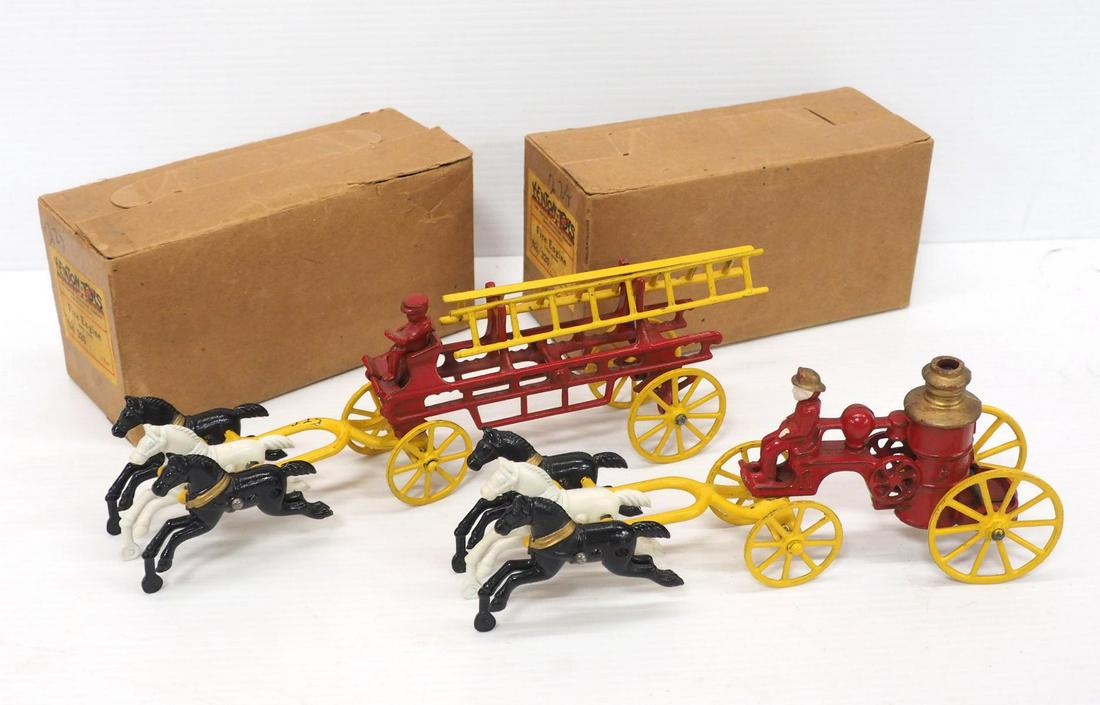 (2) Kenton horse-drawn fire toys (1 of 9)