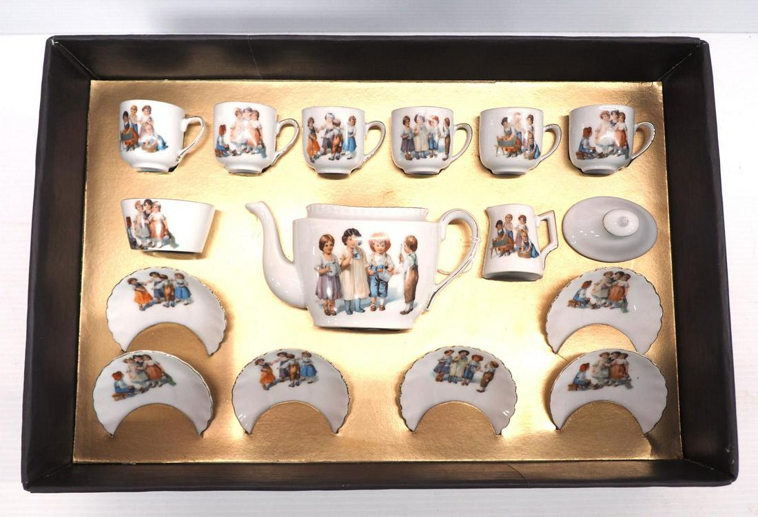 Child's tea set with scenes of children (1 of 5)